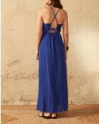 Lilablaues Kleid mit doppelter Gaze von Cali