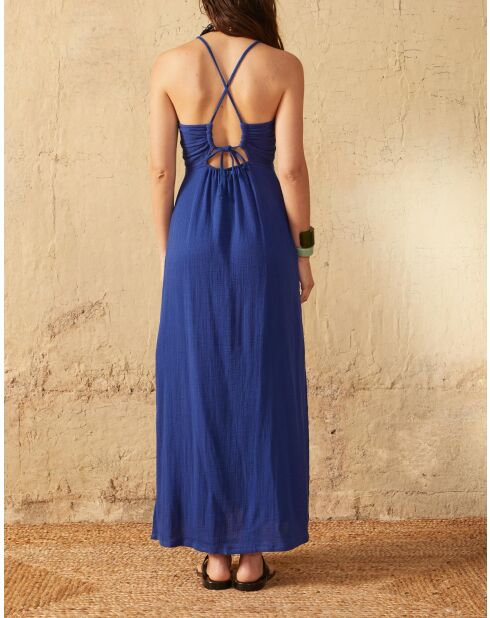 Lilablaues Kleid mit doppelter Gaze von Cali