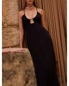 Cali schwarzes Kleid mit doppelter Gaze