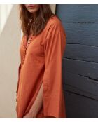 Mathilde aprikosenfarbenes Popeline-Kleid