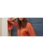 Mathilde aprikosenfarbenes Popeline-Kleid