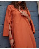 Mathilde aprikosenfarbenes Popeline-Kleid