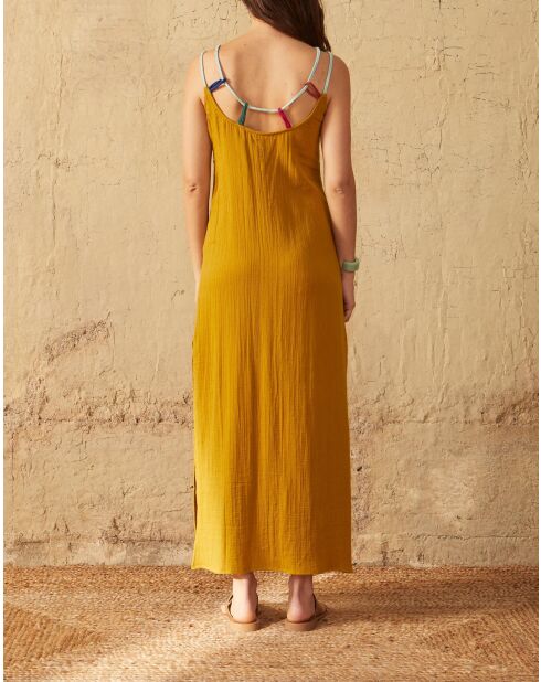 Abito in doppia garza dorata Callypso