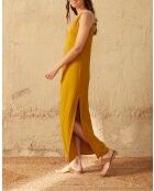 Abito in doppia garza dorata Callypso