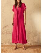 Vestido rosa de doble gasa Malia camelia