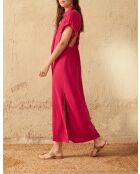 Vestido rosa de doble gasa Malia camelia