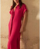 Vestido rosa de doble gasa Malia camelia