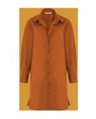 Vestido camisero largo color albaricoque básico Dina