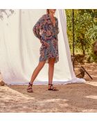 Géraldine tropisches staubblaues Kleid