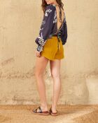 Pantalones cortos Lilou de doble gasa dorada