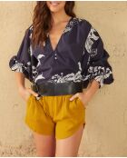 Pantalones cortos Lilou de doble gasa dorada