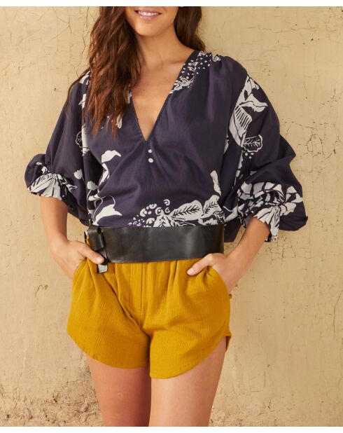 Pantalones cortos Lilou de doble gasa dorada