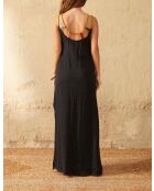 Vestido negro de doble gasa Calypso