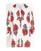 Vestido corto Charlie con flores indias Maravoile, combinación de arcilla roja