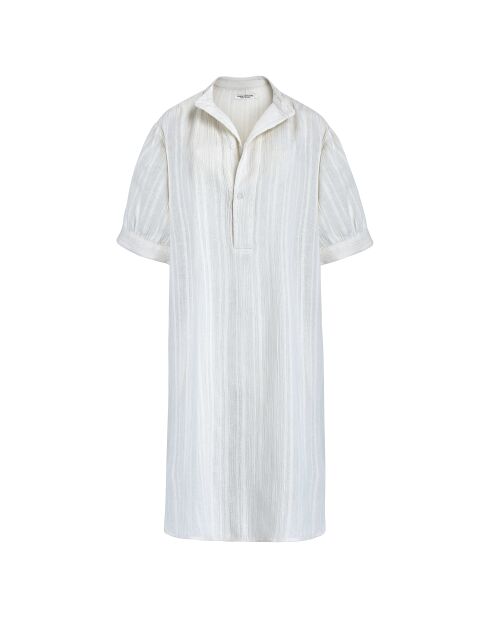 Vestido de gasa texturizada blanco Flaminia