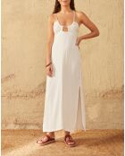 Cali weißes Kleid mit doppelter Gaze