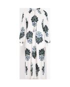 Vestido Gregoria con estampado de flores indias en un azul combinado maravoile