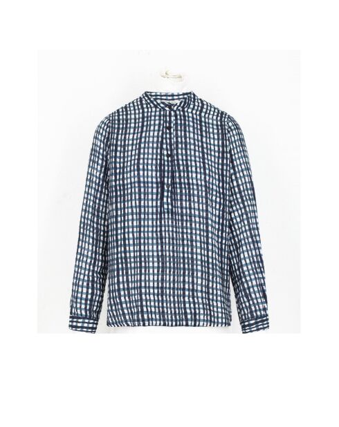 Blusa con estampado Quarine Shibori en Dobby Large Combo Azul