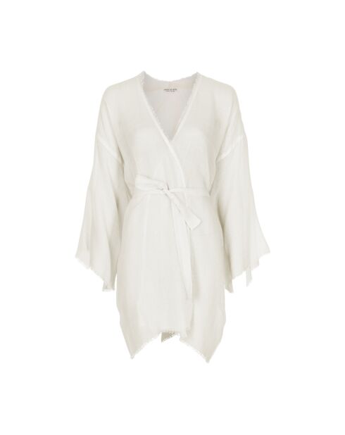 Mittellanger Kimono Rachel aus Latte-Pashmina