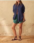 Delhi blaues Lena Dobby-Shirt