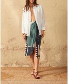 Lena T-Shirt im großen weißen Dobby-Design