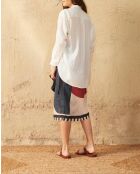 Lena T-Shirt im großen weißen Dobby-Design