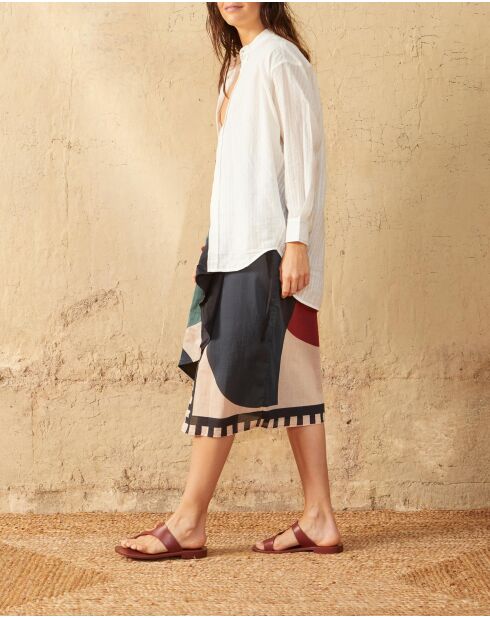 Lena T-Shirt im großen weißen Dobby-Design