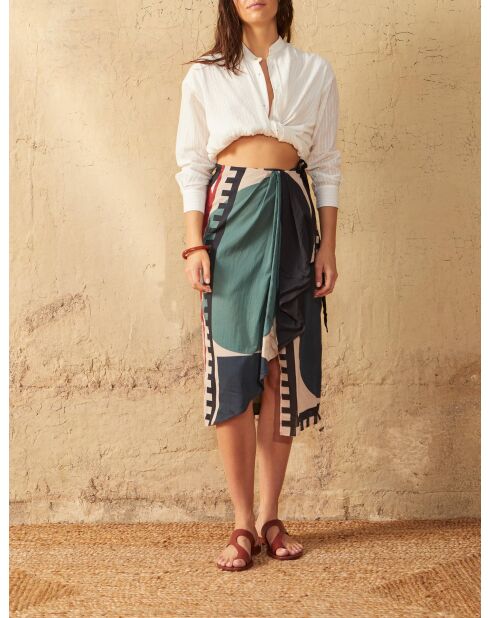 Lena T-Shirt im großen weißen Dobby-Design