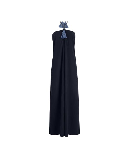 Gemustertes Mullkleid in Ameltinte