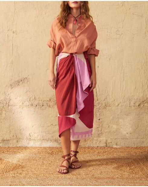 Bluse Pedro in Maravoile-Rouge mit Flauscheffekt