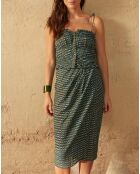 Falda Lola shibori en gran combinación de dobby verde