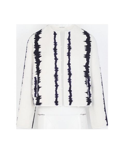 Krawattenjacke Charlotte in Tubik-Weiß-Kombination