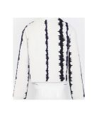 Krawattenjacke Charlotte in Tubik-Weiß-Kombination