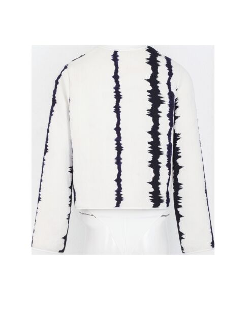 Krawattenjacke Charlotte in Tubik-Weiß-Kombination