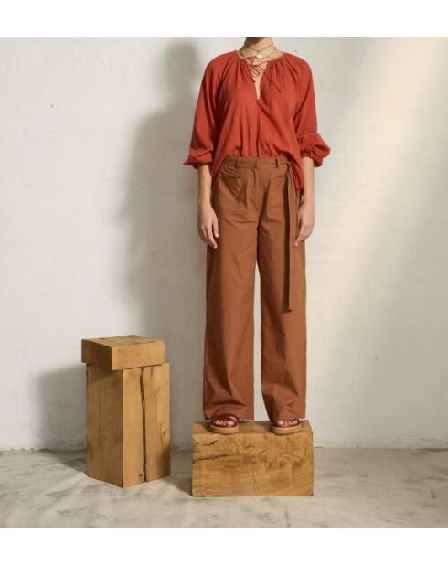 Potter Clay Rosie Baumwollbluse mit Lochmuster