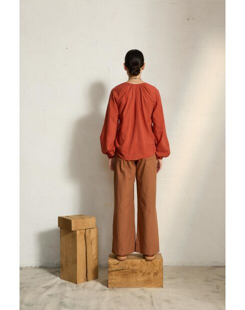 Potter Clay Rosie Baumwollbluse mit Lochmuster