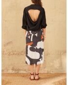 Pedro Blouse met pluizig effect in maravoile zwart