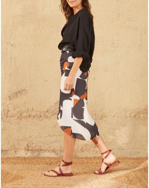 Pedro Blouse met pluizig effect in maravoile zwart