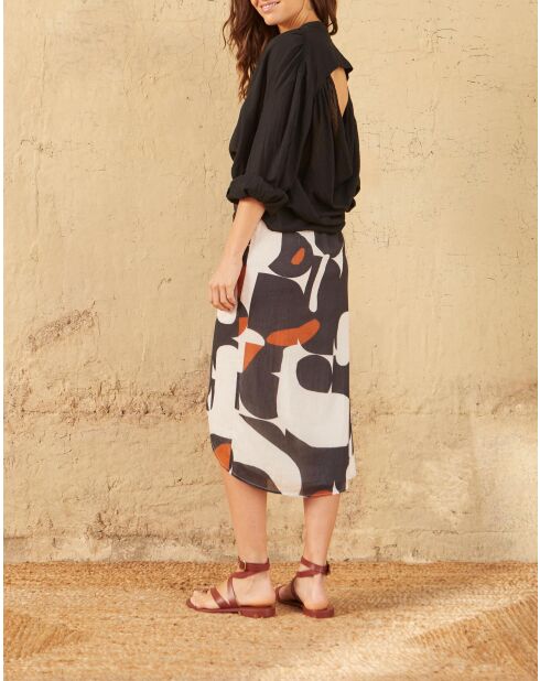 Pedro Blouse met pluizig effect in maravoile zwart