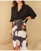 Pedro Blouse met pluizig effect in maravoile zwart