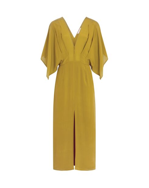 Abito Souane in crepe di seta dorato