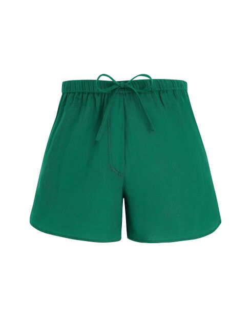 Lilou Jolly grüne Shorts mit doppelter Gaze