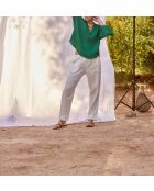 Blusa Elen de doble gasa verde alegre