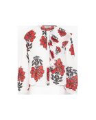 Romantica blouse met Indiase bloemenprint in combinatie van maravoile en rode klei