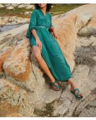 Aspengrünes Seidenkleid Séraphine