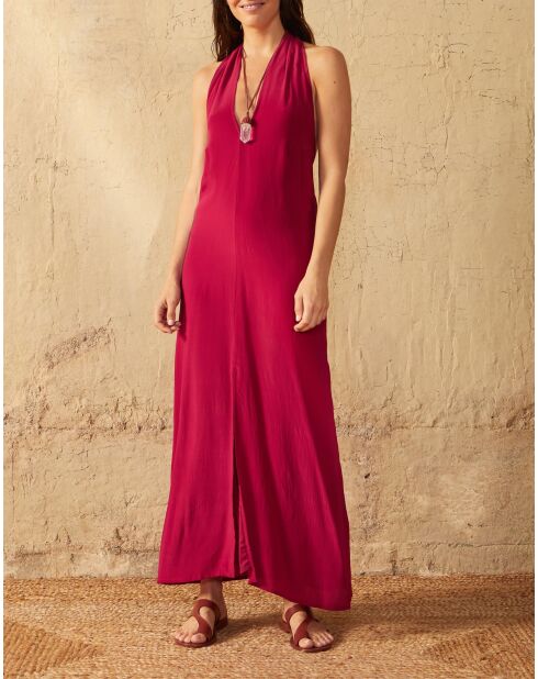 Rosafarbenes Seidenkreppkleid Alma Camelia