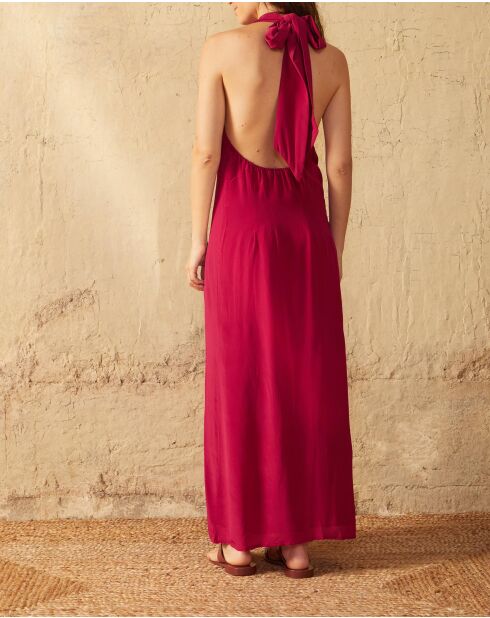 Rosafarbenes Seidenkreppkleid Alma Camelia