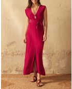 Rosafarbenes Seidenkreppkleid Alma Camelia