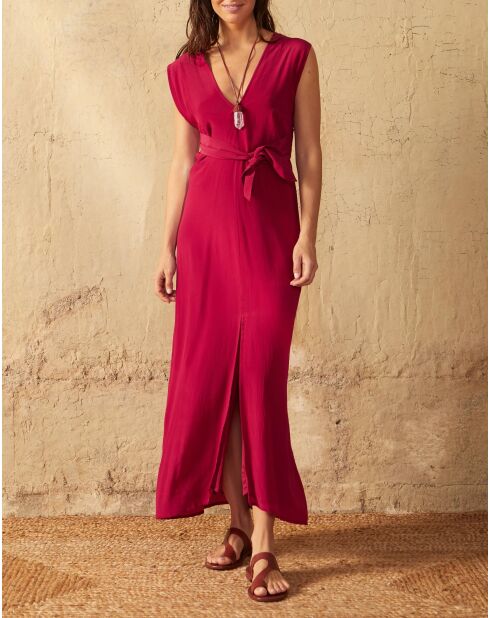 Rosafarbenes Seidenkreppkleid Alma Camelia