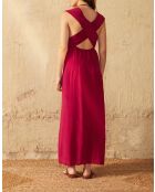 Rosafarbenes Seidenkreppkleid Alma Camelia